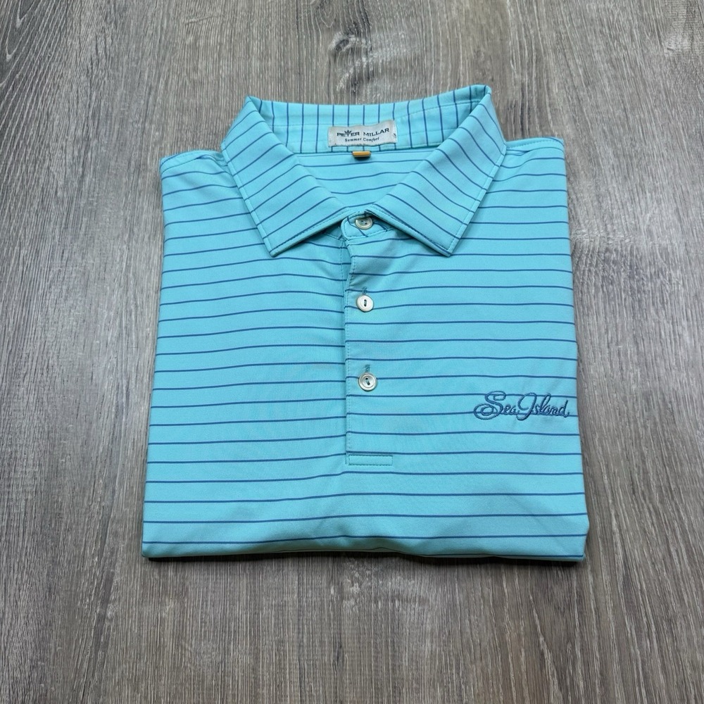 Peter Millar Summer Comfort Golf Polo Shirt Sea Island Golf Resort Men's Size XL